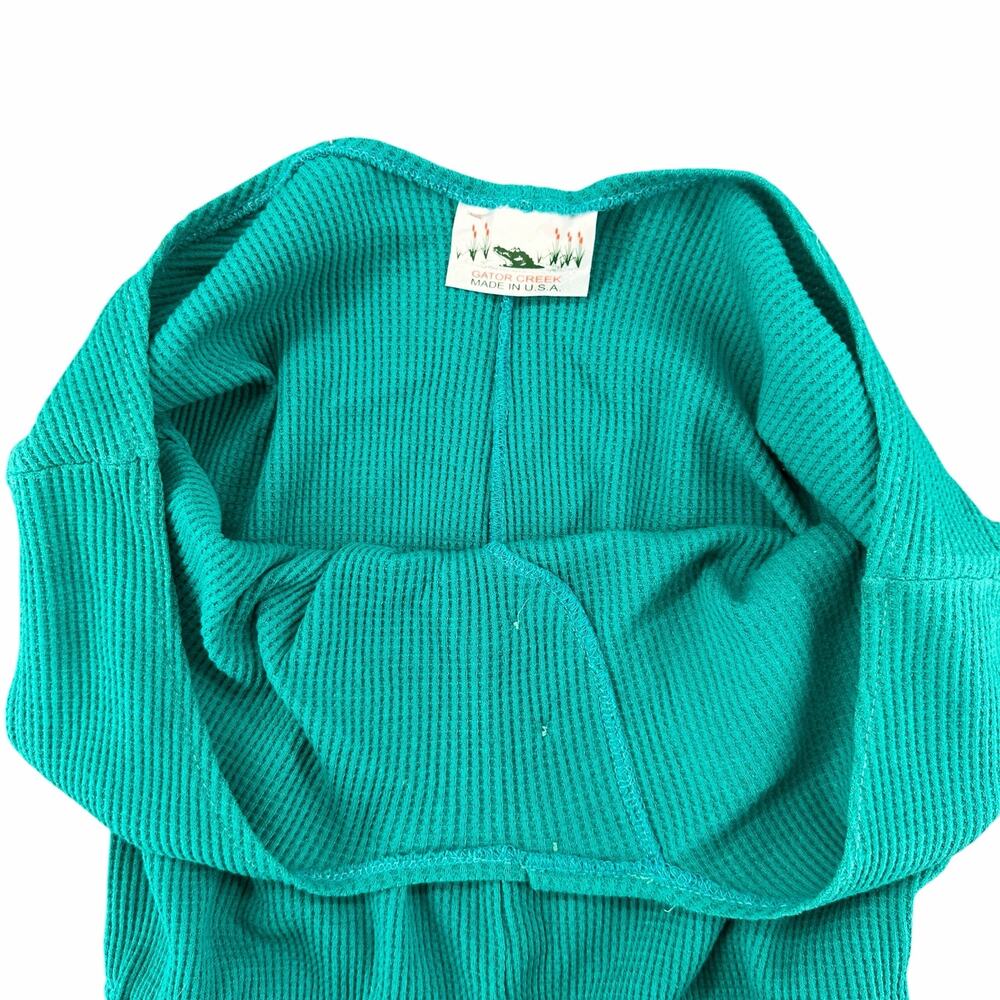 Vintage Florida Souvenir Teal Knit Romper Gator Creek Made in the USA Medium - Picture 3 of 8